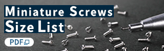 Miniature Screws Size List
